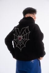 Love Web Rhinestone Taşlı Sweatshirt