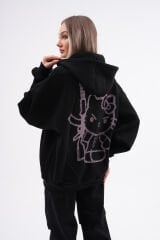 Hoodfame Kitty Rhinestone Taşlı Sweatshirt