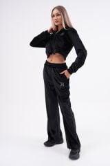 Hoodfame Kadife Rhinestone Taşlı Eşofman Altı