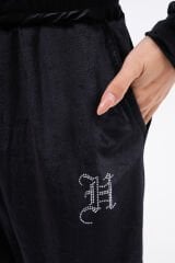 Hoodfame Kadife Rhinestone Taşlı Eşofman Altı
