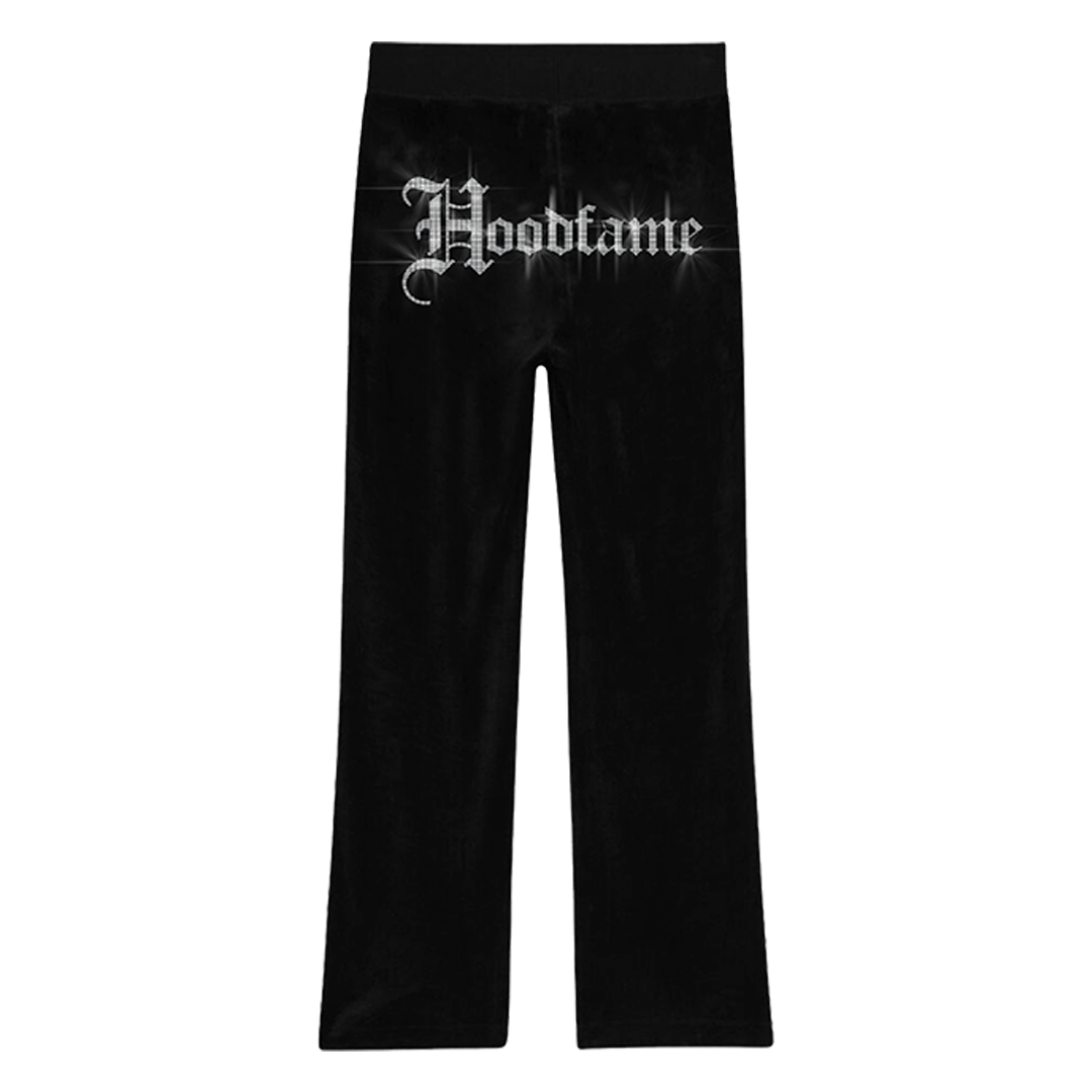 Hoodfame Kadife Rhinestone Taşlı Eşofman Altı