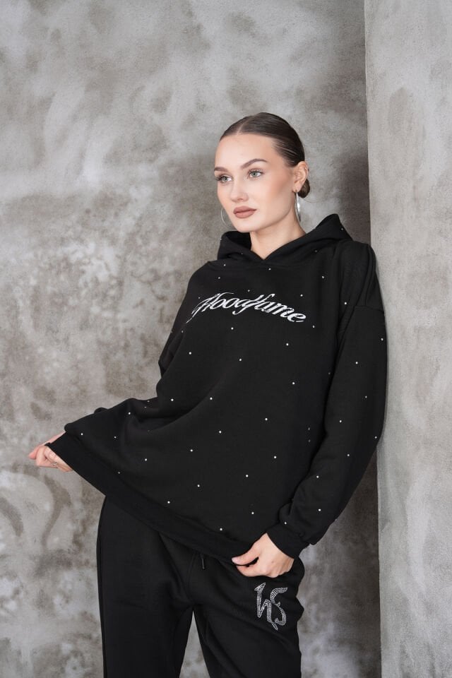 Hoodfame Full Rhinestone Taşlı Sweatshirt