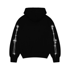 Skeleton Rhinestone Fermuarlı Taşlı Sweatshirt