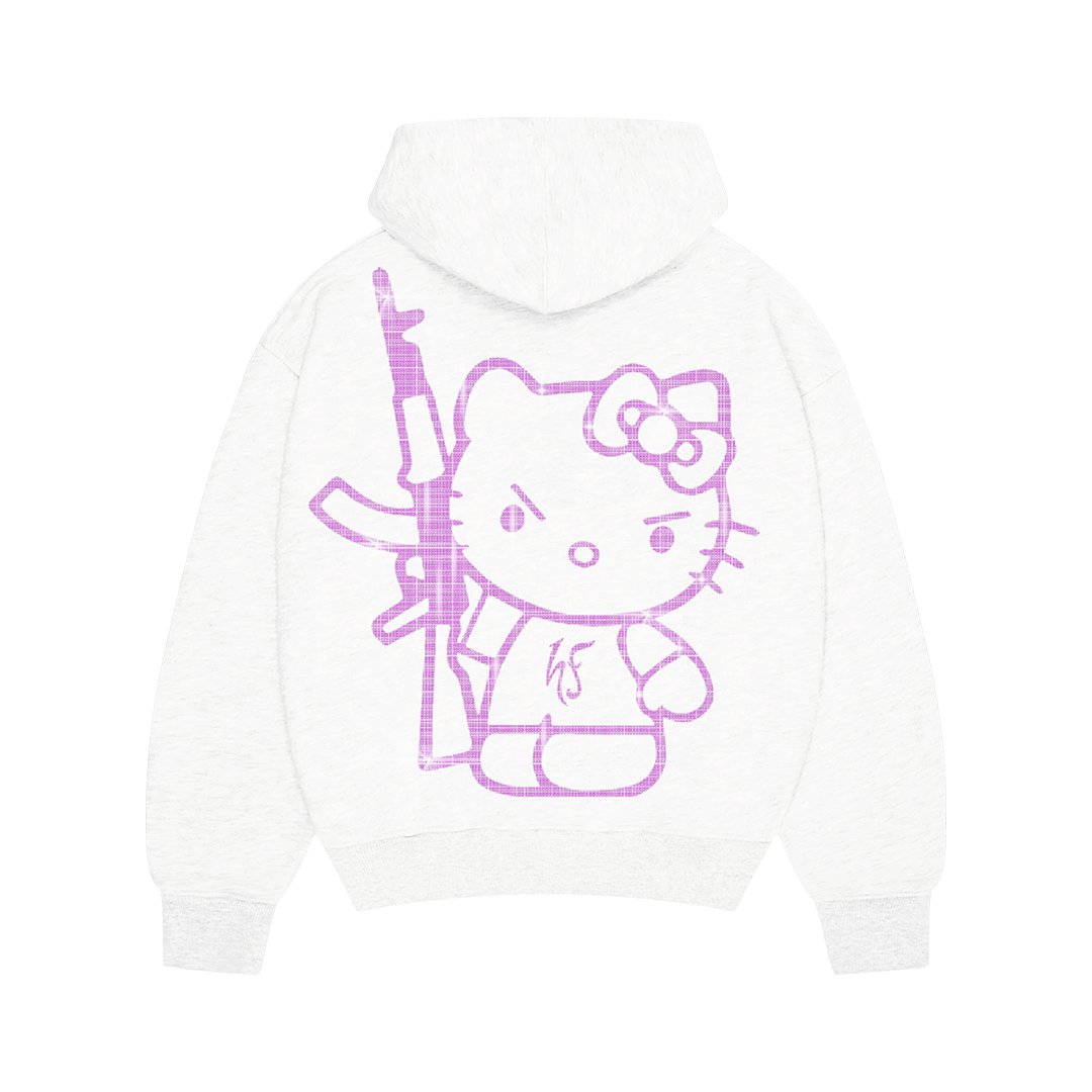 Ecru Kitty Rhinestone Taşlı Sweatshirt
