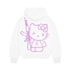Ecru Kitty Rhinestone Taşlı Sweatshirt