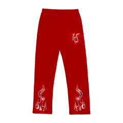 Red Flame Rhinestone Taşlı Eşofman Altı
